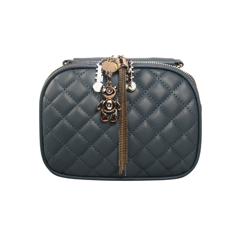 Chic Teal Quilted Crossbody Bag