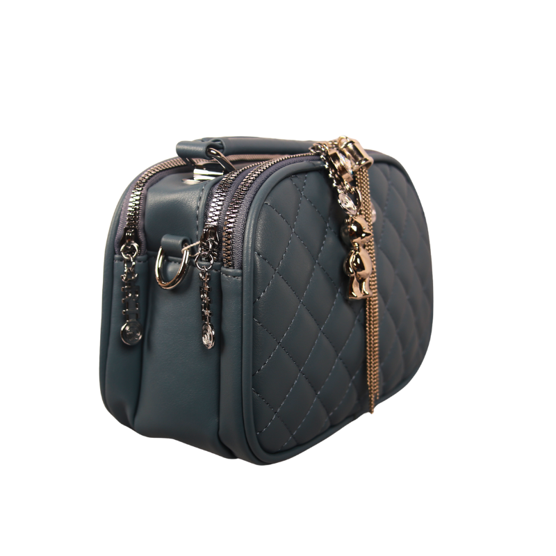 Chic Teal Quilted Crossbody Bag