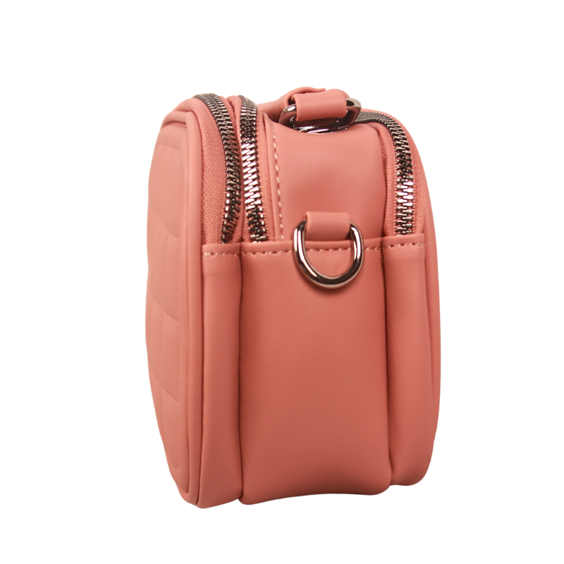 Quilted Dual-Zip Crossbody Bag