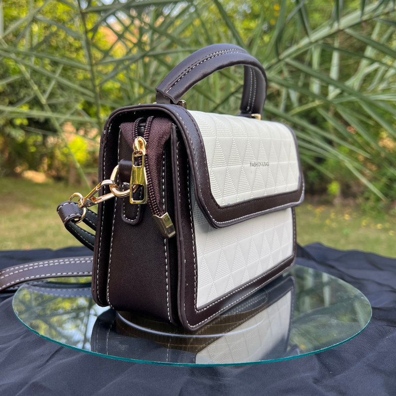 Two-Tone Top-Handle Crossbody