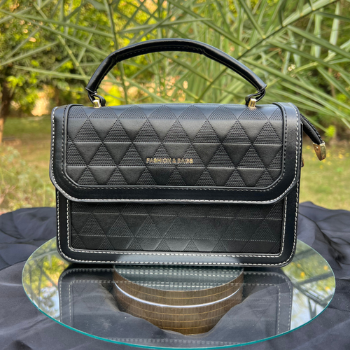 Chic Black Top-Handle Crossbody Bag.