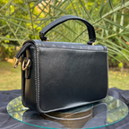 Chic Black Top-Handle Crossbody Bag.