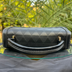 Chic Black Top-Handle Crossbody Bag.