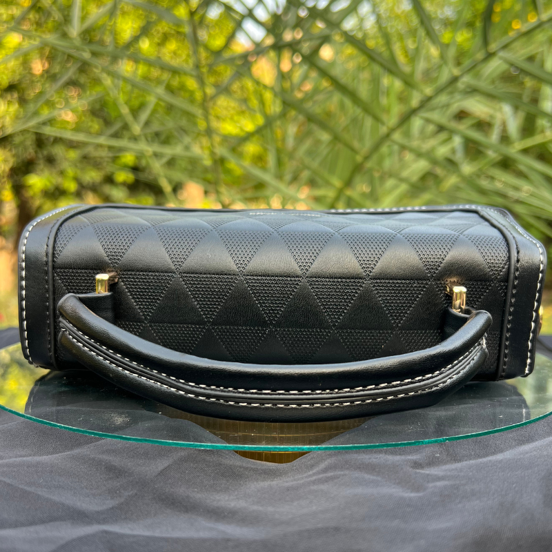 Chic Black Top-Handle Crossbody Bag.