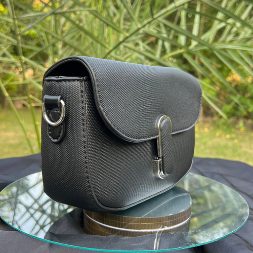 Chic Black Crossbody with Strap and Mini Pouch