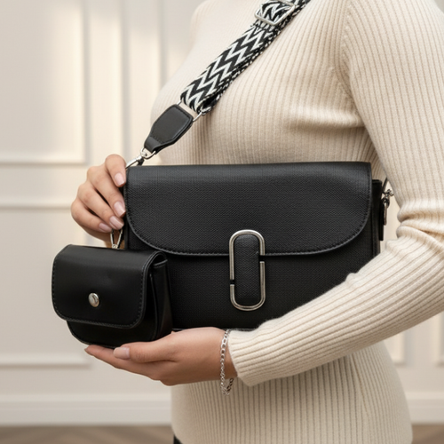 Black Crossbody with Strap