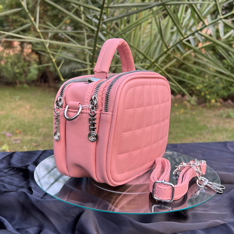 Quilted Dual-Zip Crossbody Bag