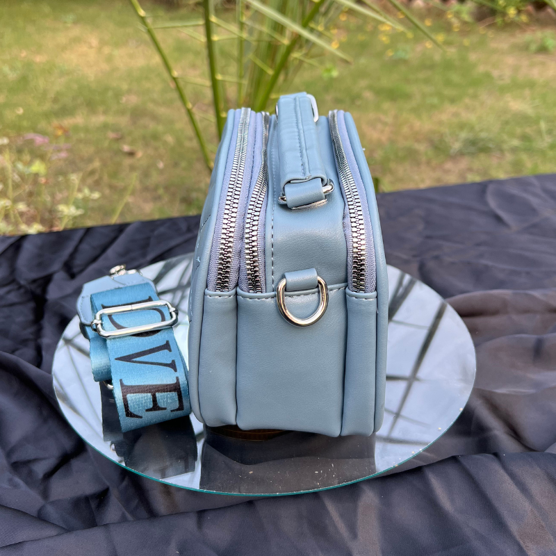 Chic Teal Quilted Crossbody Bag