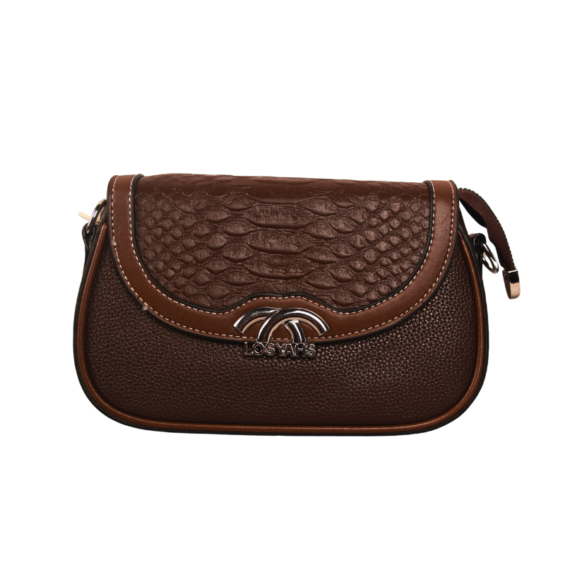 Textured Brown Crossbody Sling Bag