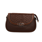 Textured Brown Crossbody Sling Bag