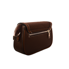 Textured Brown Crossbody Sling Bag