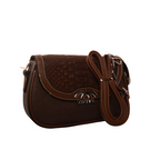 Textured Brown Crossbody Sling Bag