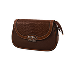 Textured Brown Crossbody Sling Bag